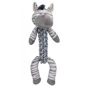 Yarro | Pluszowa zabawka dla psa | Zebra z plecionym sznurem 35 cm