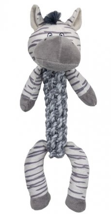 Yarro | Pluszowa zabawka dla psa | Zebra z plecionym sznurem 35 cm