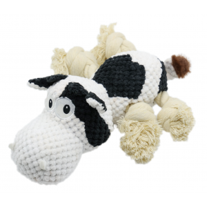 UNIQ PETS | Zabawka dla psa | Krowa z linami i piszczałką 9x27x11cm