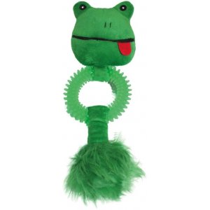 Yarro | Zabawka pluszowa dla psa | Żaba z gumowym kółkiem, piszcząca, 27cm