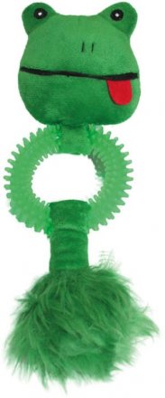 Yarro | Zabawka pluszowa dla psa | Żaba z gumowym kółkiem, piszcząca, 27cm