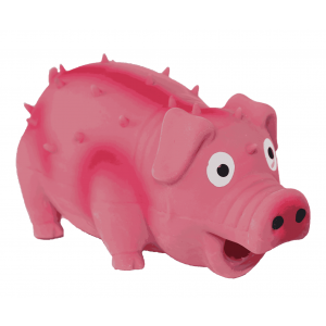 Uniq Pets | Zabawka dla psa | Lateksowa różowa świnka z piszczałką 10cm