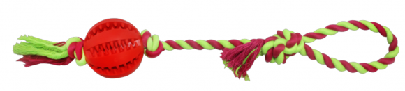 Bubu Pets | Piłka dental na długim sznurku z pętlą 50cm
