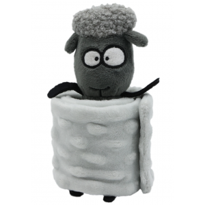 UNIQ PETS | Zabawka dla psa | Długa rozwijana owieczka z piszczałką 44x20x3cm