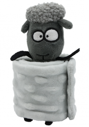 UNIQ PETS | Zabawka dla psa | Długa rozwijana owieczka z piszczałką 44x20x3cm