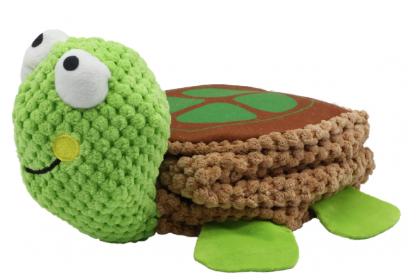 UNIQ PETS | Zabawka dla psa | Długi rozwijany żółw z piszczałką 51x20x8,5cm