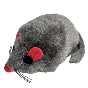 Yarro | Zabawka dla kota | Pluszowa mysz wibrująca szara 8cm