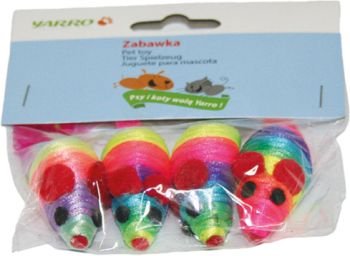 Yarro | Zabawka dla kota | Nylonowe myszki z piórkiem, 4szt./op.