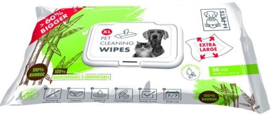 M-Pets | Chusteczki do codziennej pielęgnacji | BAMBUS XL - 28x18cm - 30szt