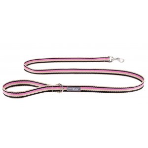 AmiPlay | Popular | Smycz dla psa miejska - paski czarno różowa