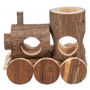 Trixie | Drewniany pociąg Levin | Domek dla myszy 17 x 14 x 12 cm