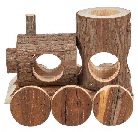 Trixie | Drewniany pociąg Levin | Domek dla myszy 17 x 14 x 12 cm